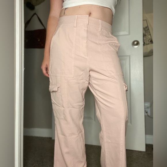 Super Cute Soft Comfy Pastel Baby Pink Shoujo Girl Coquette Gorpcore Cargo Pants - Picture 1 of 9
